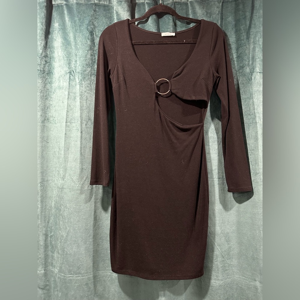 Black Sexy Cutout with Silver O-Ring Dress Size Large